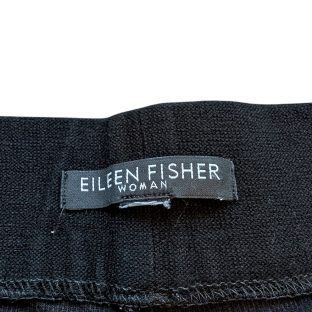 Eileen Fisher Pants Black Stretch Pull On Women XL Straight Leg Minimal - Picture 10 of 11